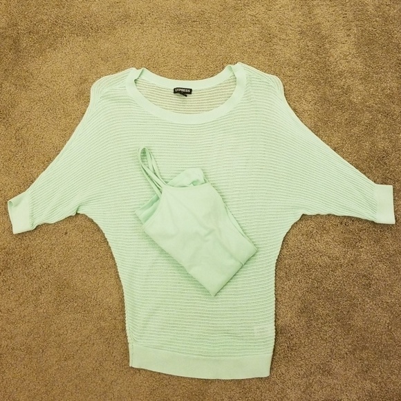 Express Sweaters - Express Open-Stitch Dollman Sweater & Cami